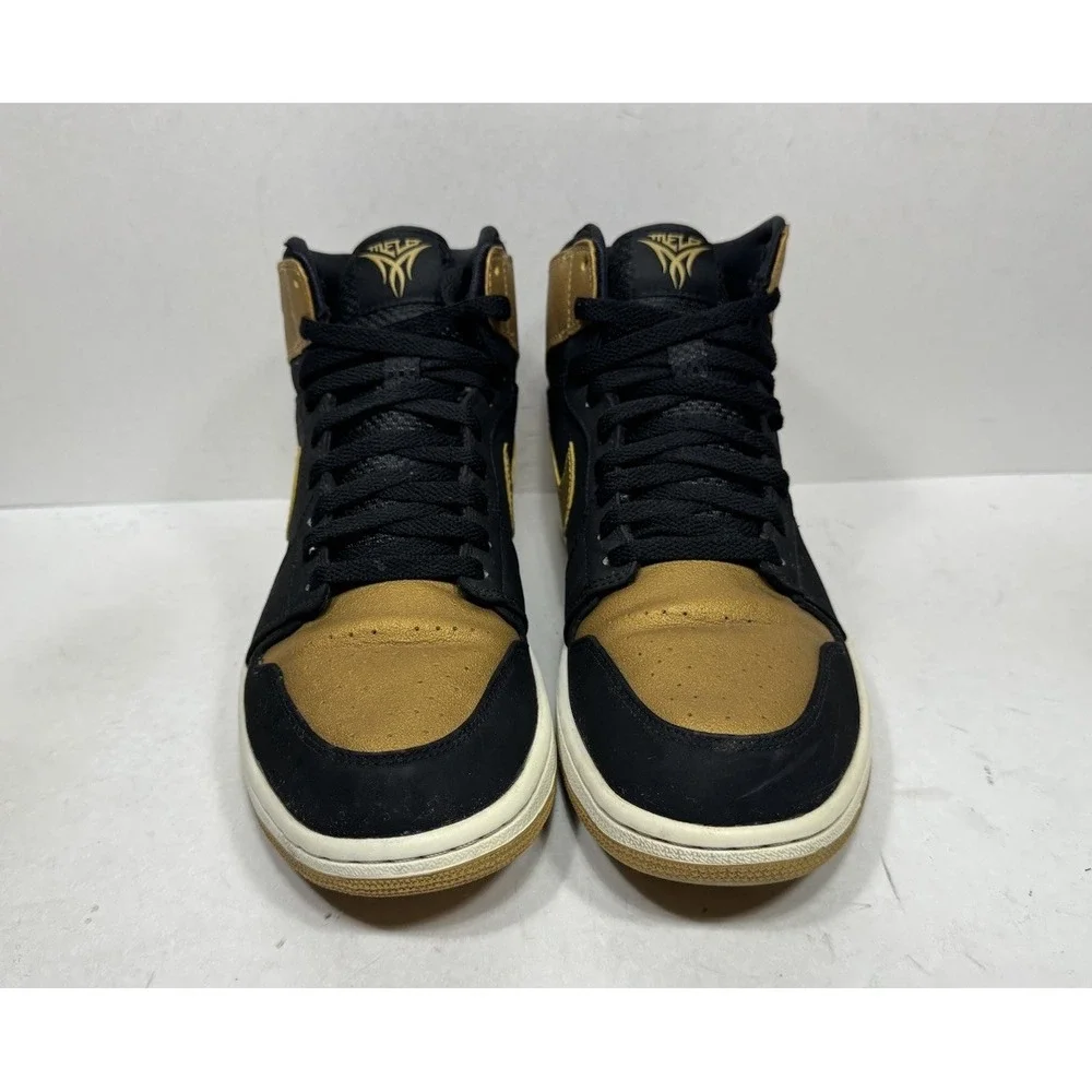 Nike Air Jordan 1 Retro High Melo Mens Size 11 Black Gold Shoes 332550-026